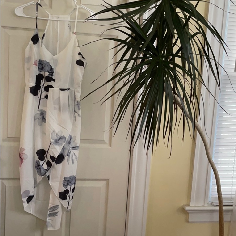 SHEIN floral white dress